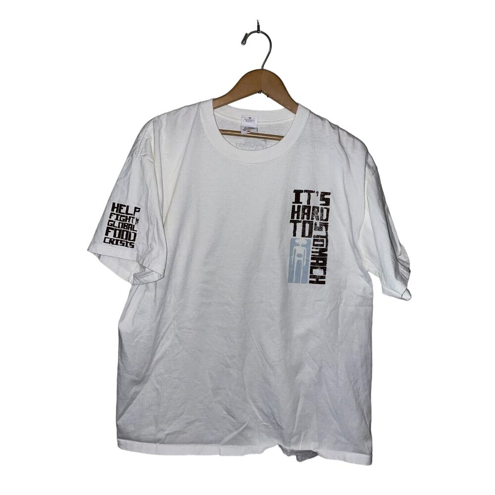 Vintage Jesus Shirt Help Fight The Global Food Crisis Mission Tee Xl